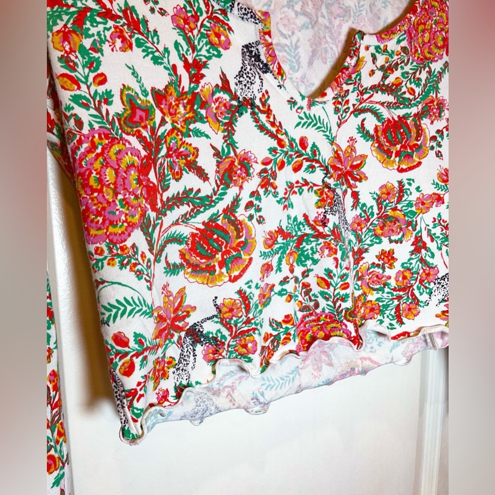 Free People Floral Pajama Lounge Set MEDIUM - Picture 5 of 9